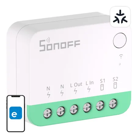 Sonoff MINIR4M Matter smart WiFi mini switch (HomeKit, SmartThings, Home Assistant).